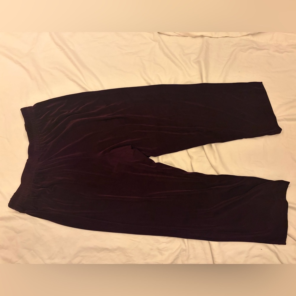 Rabbit Rabbit Rabbit Wide-Leg Pants in Dark Plum - Picture 4 of 6